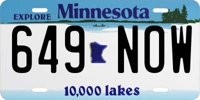 MN license plate 649NOW
