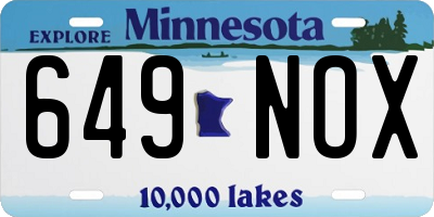 MN license plate 649NOX
