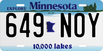 MN license plate 649NOY