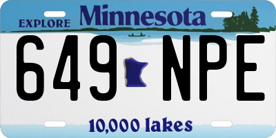MN license plate 649NPE