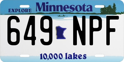 MN license plate 649NPF