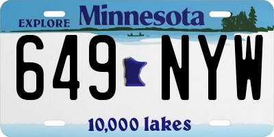 MN license plate 649NYW