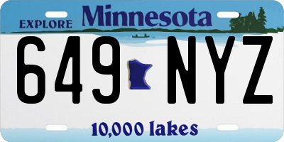 MN license plate 649NYZ