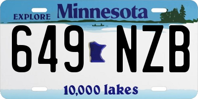 MN license plate 649NZB
