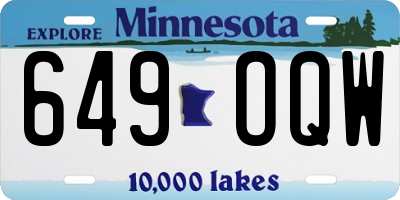 MN license plate 649OQW