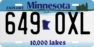 MN license plate 649OXL