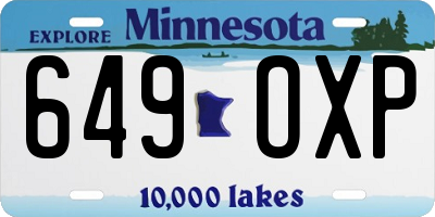 MN license plate 649OXP