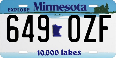 MN license plate 649OZF