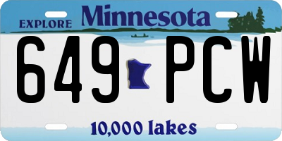 MN license plate 649PCW