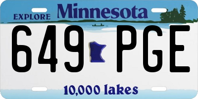 MN license plate 649PGE