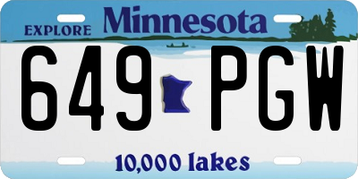 MN license plate 649PGW