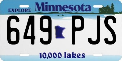 MN license plate 649PJS