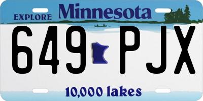 MN license plate 649PJX