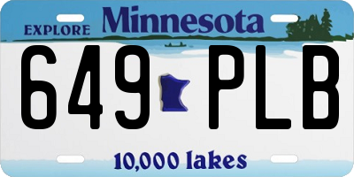 MN license plate 649PLB