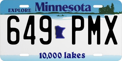 MN license plate 649PMX