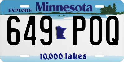 MN license plate 649POQ
