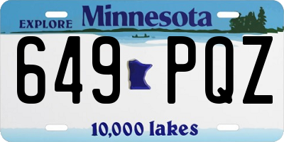 MN license plate 649PQZ