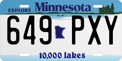 MN license plate 649PXY