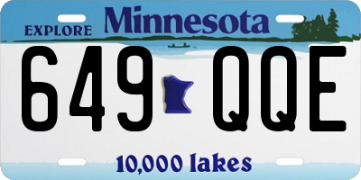 MN license plate 649QQE