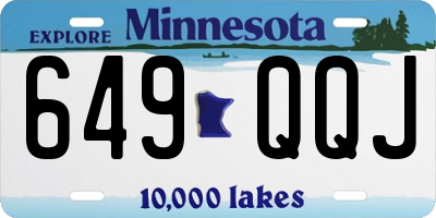 MN license plate 649QQJ