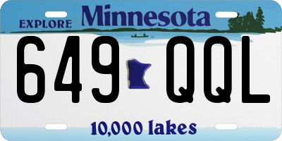 MN license plate 649QQL