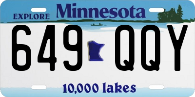 MN license plate 649QQY