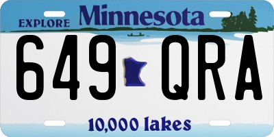 MN license plate 649QRA
