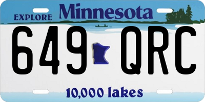 MN license plate 649QRC