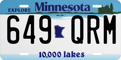 MN license plate 649QRM