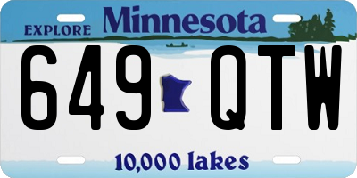 MN license plate 649QTW