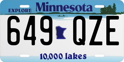 MN license plate 649QZE