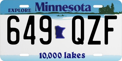 MN license plate 649QZF