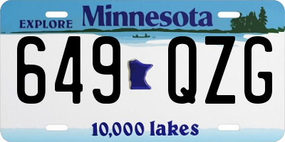 MN license plate 649QZG
