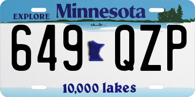 MN license plate 649QZP