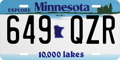 MN license plate 649QZR