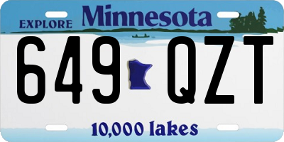 MN license plate 649QZT