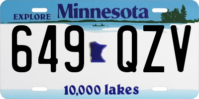MN license plate 649QZV