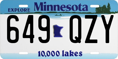 MN license plate 649QZY