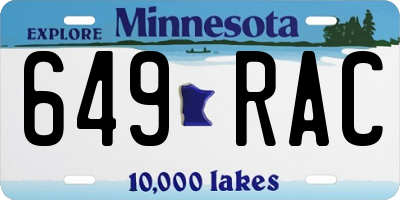 MN license plate 649RAC