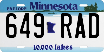 MN license plate 649RAD