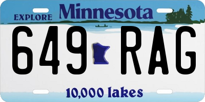 MN license plate 649RAG
