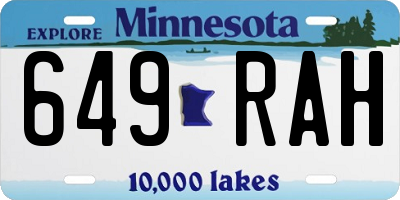 MN license plate 649RAH