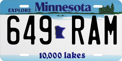 MN license plate 649RAM
