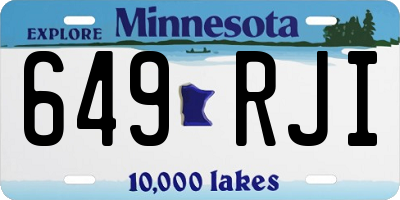 MN license plate 649RJI
