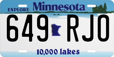 MN license plate 649RJO