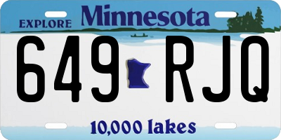 MN license plate 649RJQ