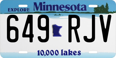 MN license plate 649RJV