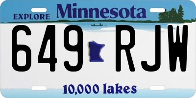 MN license plate 649RJW