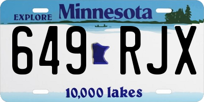MN license plate 649RJX