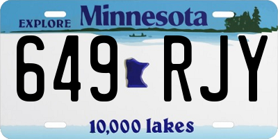 MN license plate 649RJY